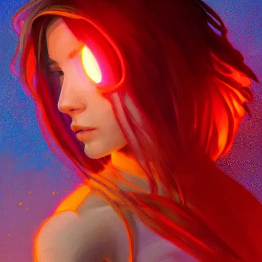 Image similar to clear portrait of billie elish, cottagecore!!, creative abstract background, red volumetric light, hyper detailed, character concept, full body, dynamic pose, elegant, intricate, highly detailed, digital painting, artstation, concept art, smooth, sharp focus, illustration, art by artgerm and greg rutkowski and alphonse mucha