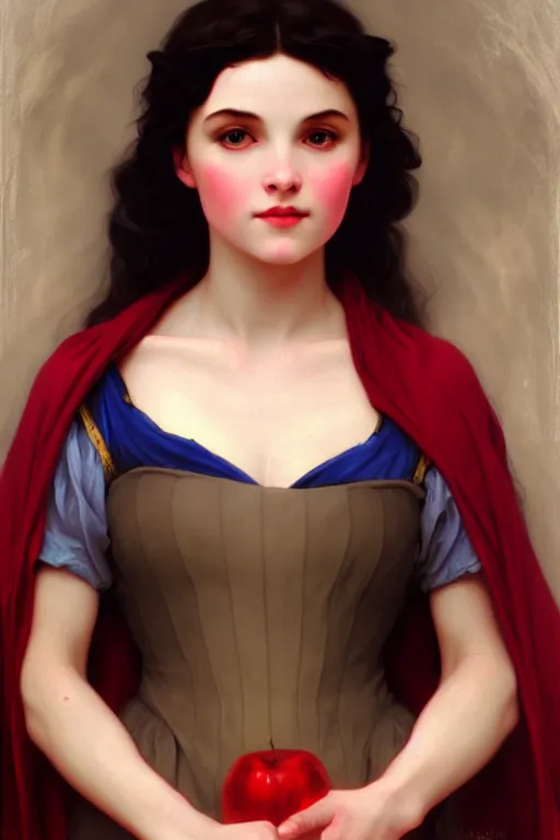 Image similar to snow white, painting by bouguereau, detailed art, artstation