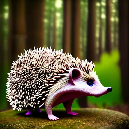 Prompt: full length beautiful hedgehog - girl, forest style studio shot, professional photographer, many details, super realistic, high quality, 8 k