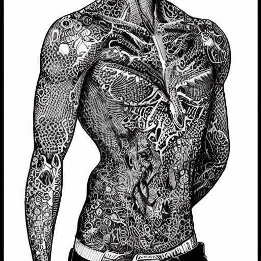 Prompt: Eikichi Onizuka tshirt-less illustration, medium shot, intricate, elegant, highly detailed, digital art, ffffound, art by Tōru Fujisawa,