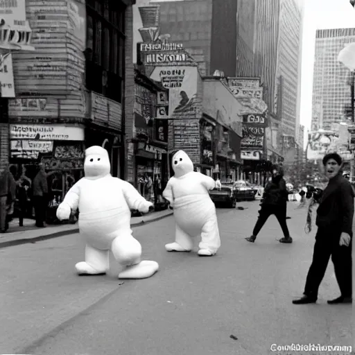 Image similar to Pillsbury doughboy 1960s street performers
