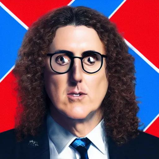 Prompt: weird al as the president of the united states, photograph