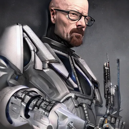 Image similar to walter white as cyborg