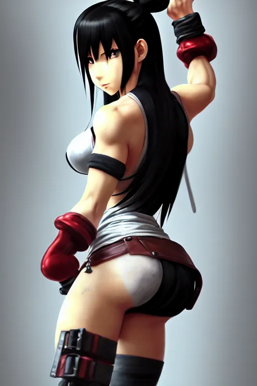 Image similar to 3 / 4 view of a portrait of tifa from final fantasy, evangelion, au naturel, hyper detailed, digital art, trending in artstation, cinematic lighting, studio quality, smooth render, frostbite 3 engine rendered, art style by klimt and nixeu and ian sprigger and wlop and krenz cushart