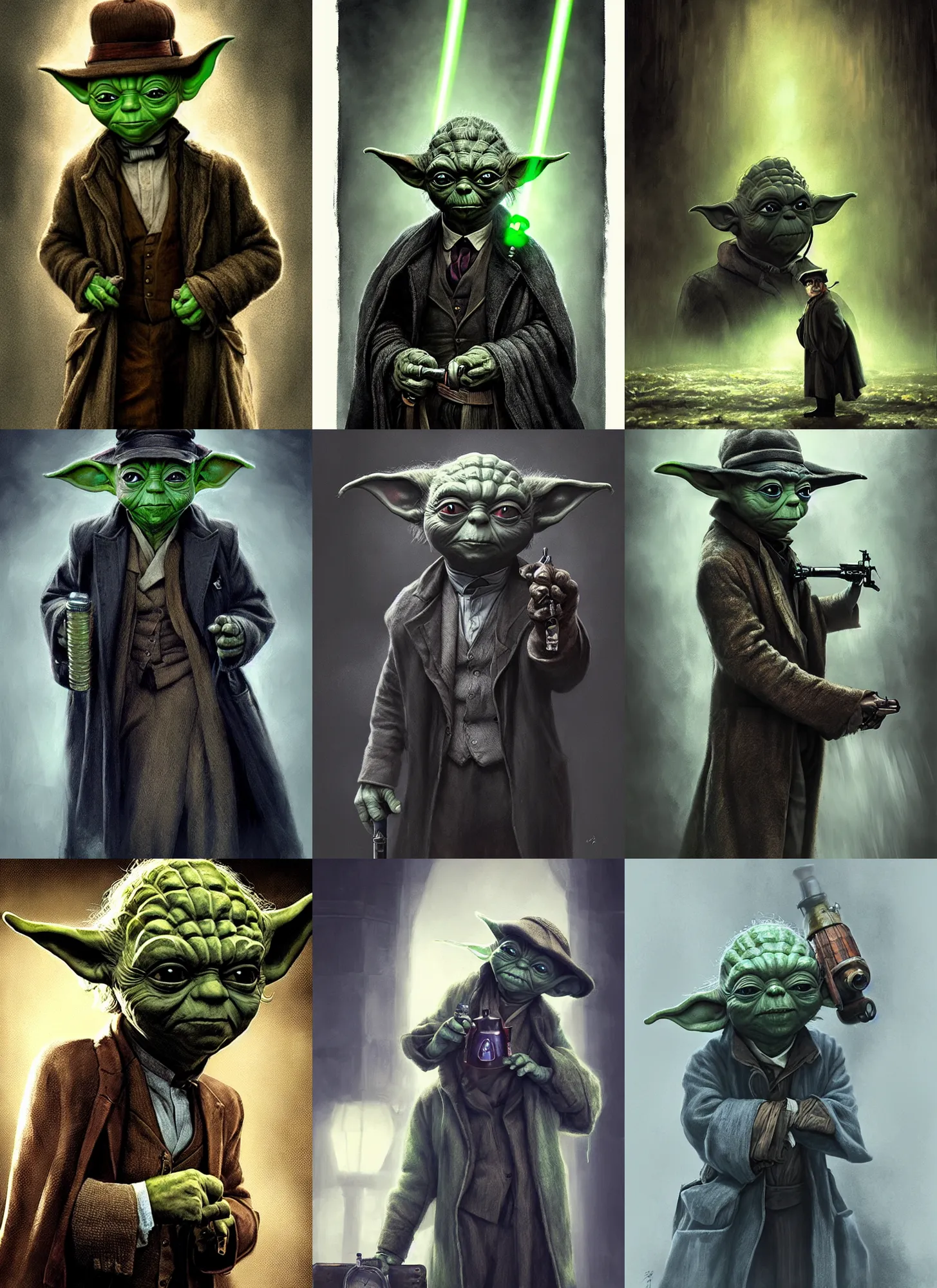 Prompt: yoda wearing a peaky blinders suit, vivid colors, dark shadows, contrast, concept art, sharp focus, digital art, Hyper-realistic, 4K, Unreal Engine, Highly Detailed, Dramatic Lighting, Beautiful, by Brom, bastien lecouffe-deharme