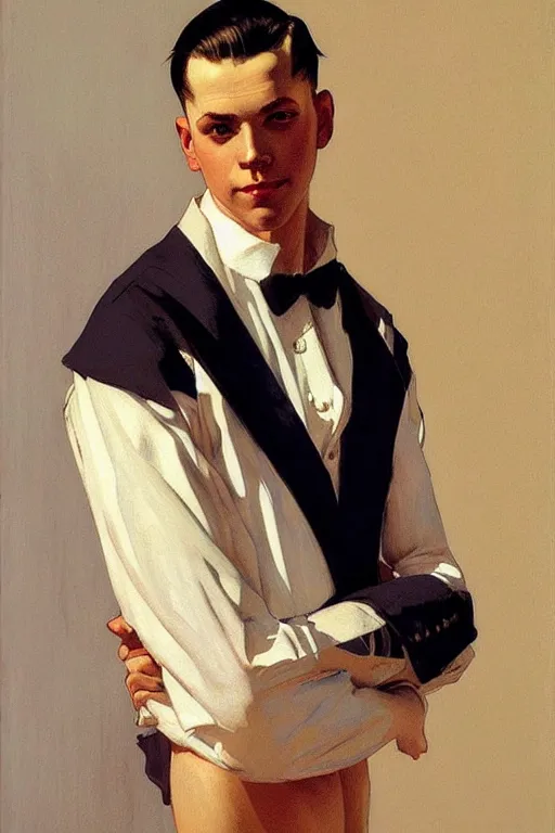 Image similar to attractive male, painting by ilya kuvshinov, j. c. leyendecker, carl larsson