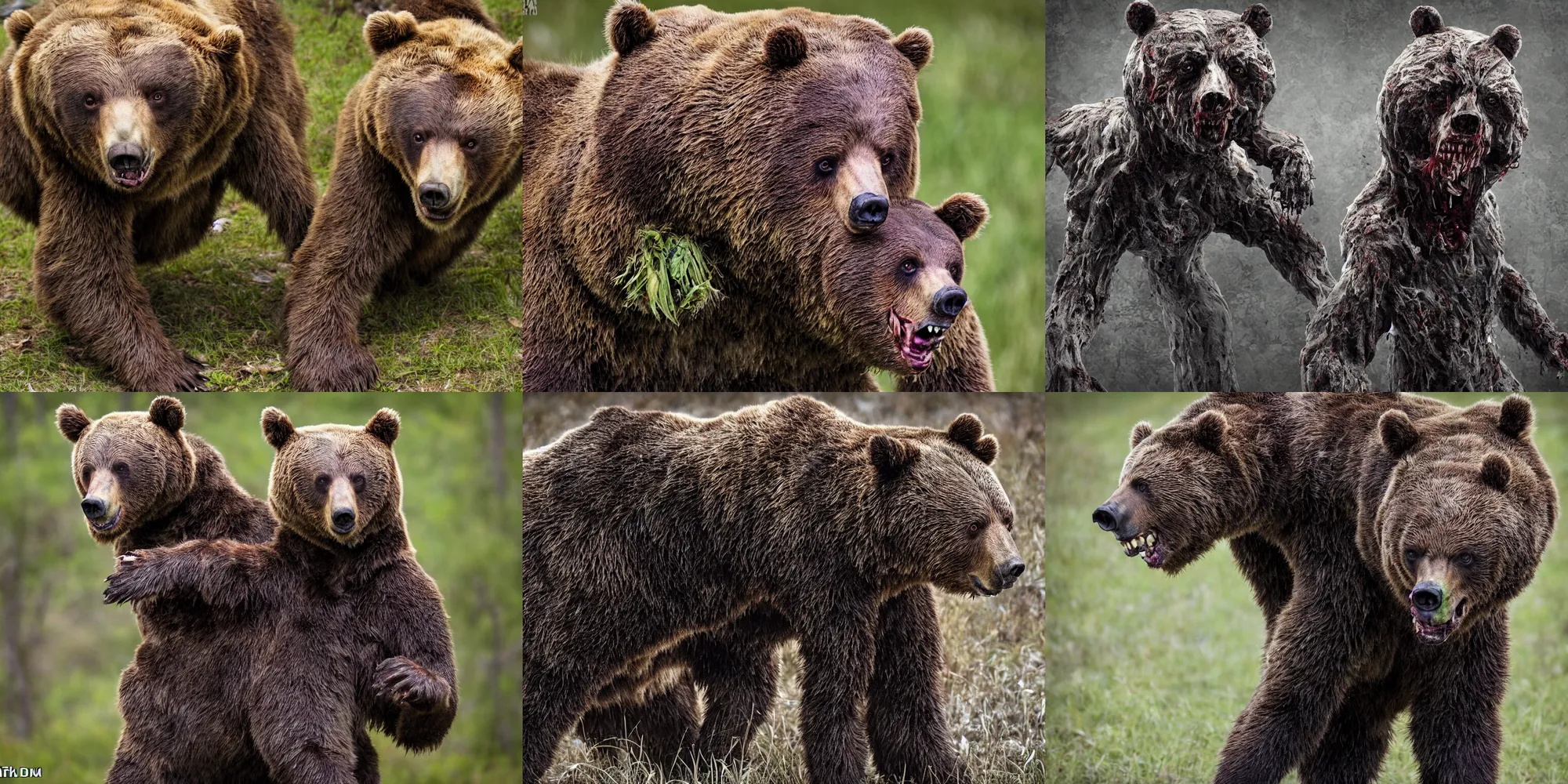 Prompt: photo of a zombie bear, real life, 8k resolution, high detail