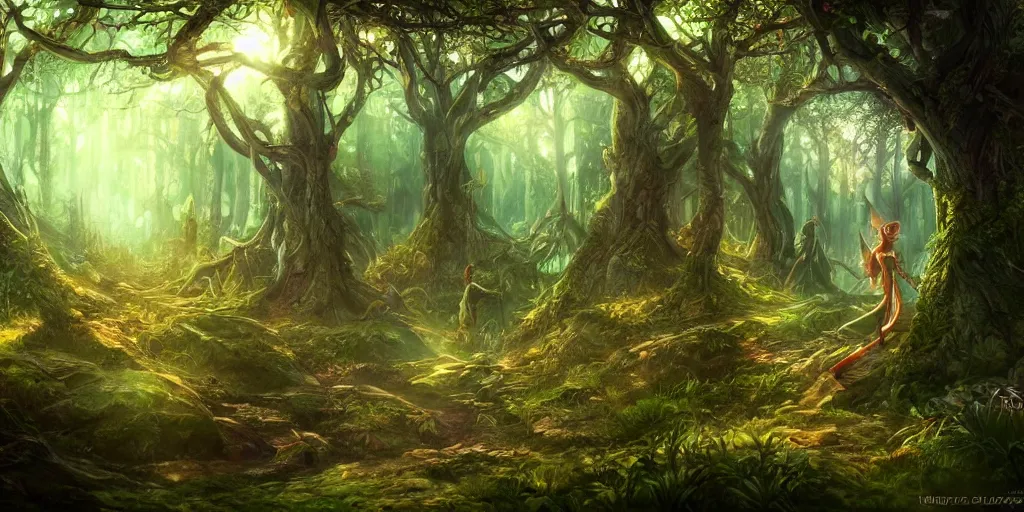 Elven Forest, Digital, 1280x731px : r/Art