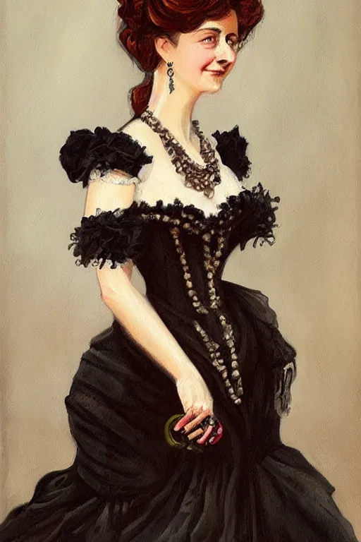 Image similar to victorian lady, painting by berta morizot