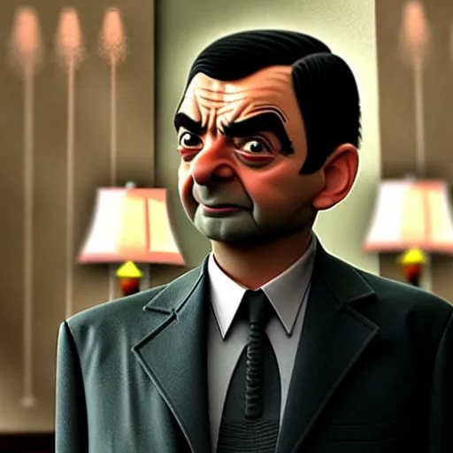 Image similar to mr. bean as captain america in the avengers movie. movie still. cinematic lighting.
