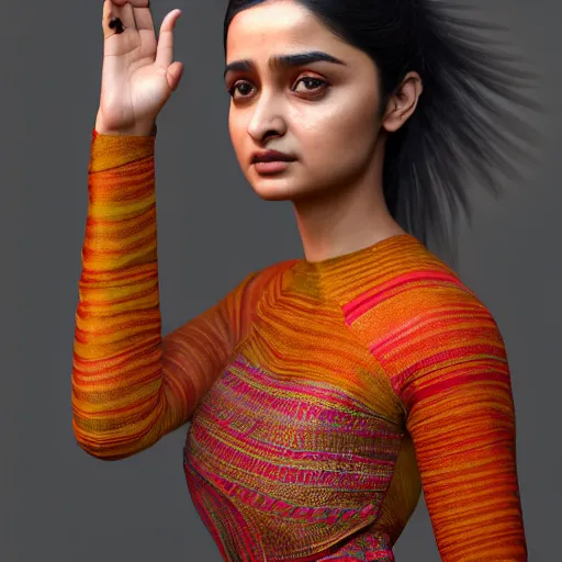 Prompt: daz3d genesis 8 female Alia Bhatt wearing mekhela bihu dress, Iray shaders, studio HDRI soft lighting, natural skin textures ultra hd 8k, ray traced, unreal engine, cinematic realistic portrait, face, beauty expressive pose, bare shoulders, fantasy, intricate, elegant, highly detailed, digital painting, artstation, concept art, smooth, sharp focus, illustration, art by artgerm and greg rutkowski and alphonse mucha