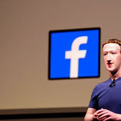 Image similar to mark zuckerberg introducing the Facebook Frog: a live frog