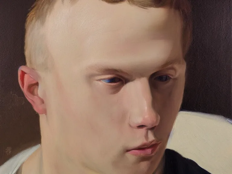 Image similar to a detailed profile oil painting of yung lean, intricate artwork by caravaggio. Trending on artstation. 8k
