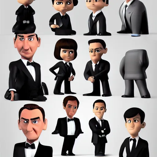 Prompt: james bond in style of 3 d pixar cartoon