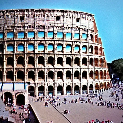 Prompt: squared cubic colosseum