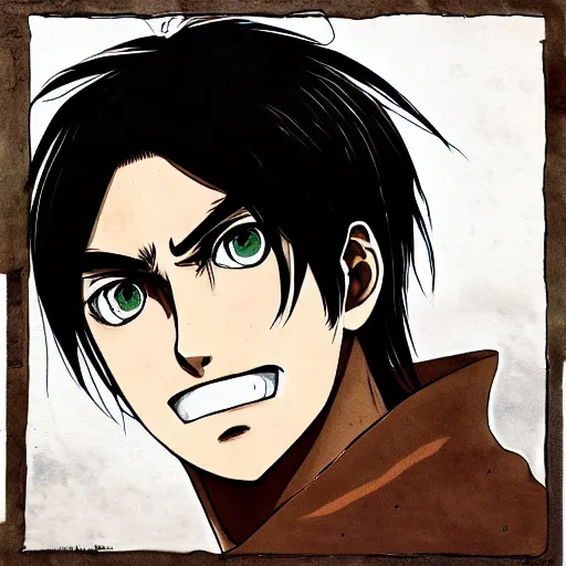 Prompt: portrait of eren yeager