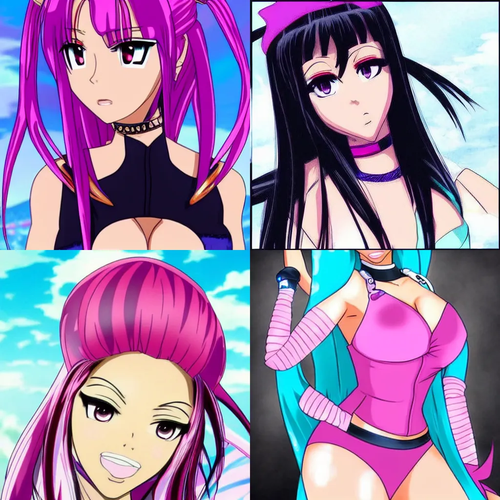 Prompt: nicki minaj as an anime character