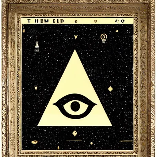 Image similar to 'all seeing eye, gold, pyramid, mysterious swirlilng gas'