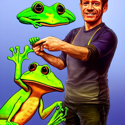 Image similar to gordan ramsey winning a frog, digital art, 4k, artstation