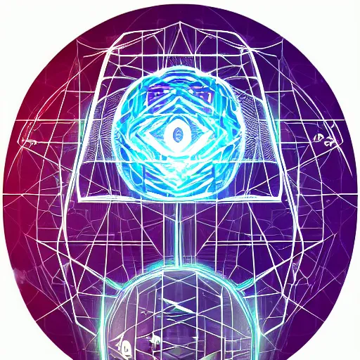 Image similar to geometry drawings with glitch effect medium shot of mysterious object digital illustration android netrunner by dan mumford