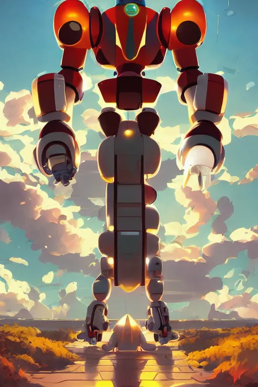 Image similar to metabots medabots medarotto medarot robot minimalist comics, behance hd by jesper ejsing, by rhads, makoto shinkai and lois van baarle, ilya kuvshinov, rossdraws global illumination ray tracing hdr radiating a glowing aura