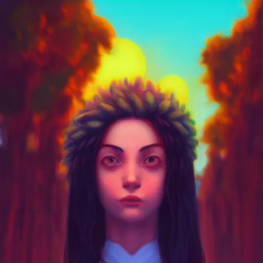 Prompt: portrait, palutena. surreal photography, sunrise, blue sky, dramatic light, impressionist painting, digital painting, artstation, simon stalenhag