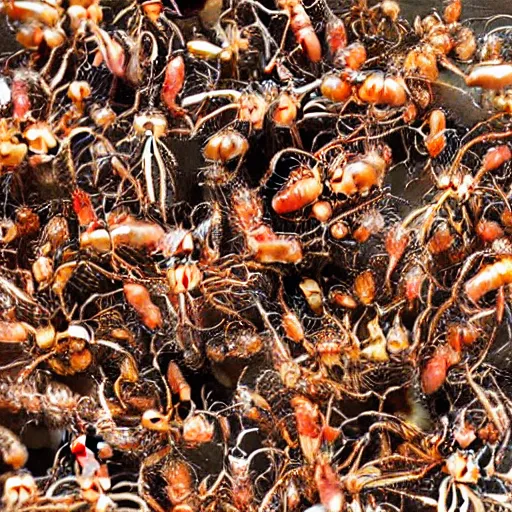 Prompt: camponotus vicinus swarm of ants t