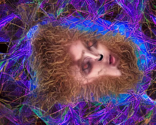 Image similar to complex beings, beautiful hairy, ornate hair, love, joy, vortexes, large arrays data holograms, 8 k, ultra hd, light shadows, wet hdr refractions, *, * * *, * * * * *