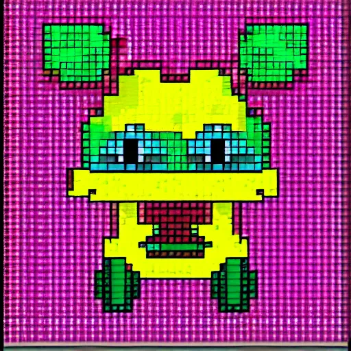 Image similar to pixel art of a cute robot