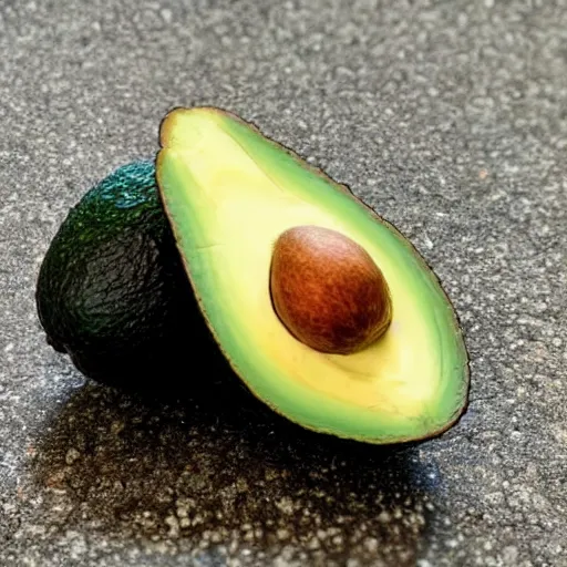 Image similar to an avocado pit with the hair of bob ross
