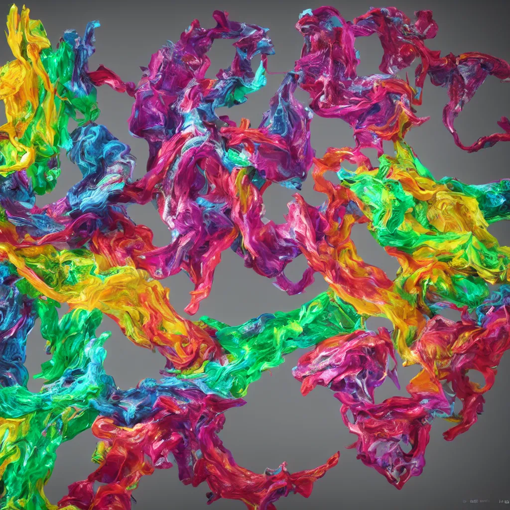 Image similar to painful pleasures by lynda benglis, octane render, colorful, 4 k, 8 k