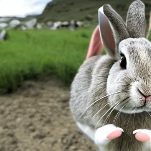 Image similar to a rabbit playing geoguessr