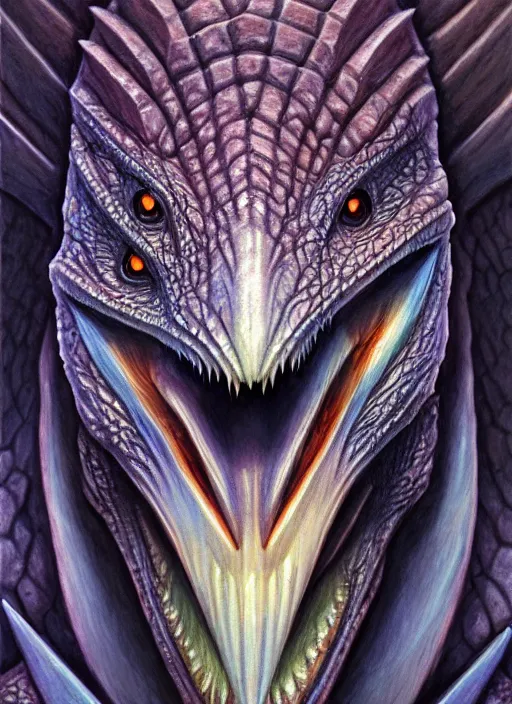 Prompt: anthropomorphic triangle head in opal edgy darkiron terror bird, intricate, elegant, highly detailed animal monster, digital painting, artstation, concept art, smooth, sharp focus, illustration, art by artgerm, bob eggleton, michael whelan, stephen hickman, richard corben, wayne barlowe 8 k