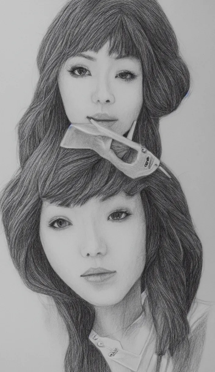 Image similar to pencil drawing of Sailor Socialism Dasha Nekrasova, highly detailed