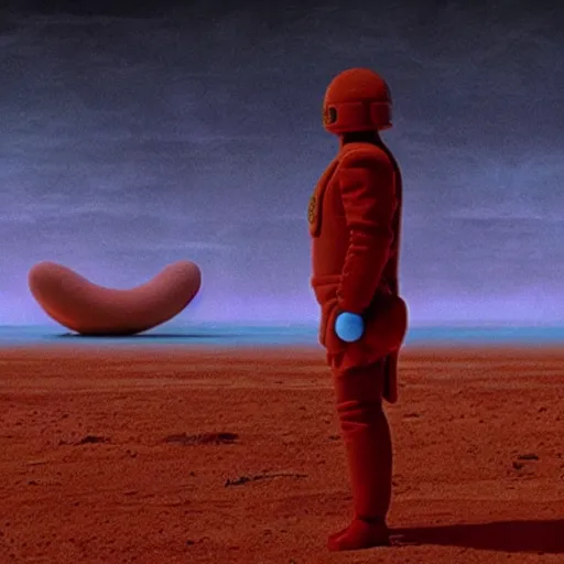 Prompt: scene from duna by alejandro jodorowsky and denis villeneuve