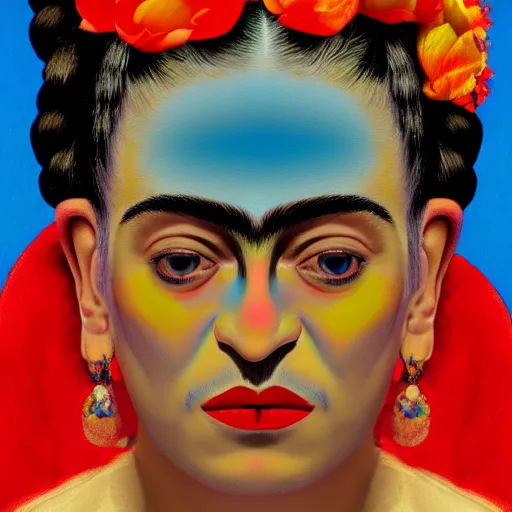 Prompt: sadness frida in mirror dimension painting by frida kahlo, ultradetailed, artstation, 4 k