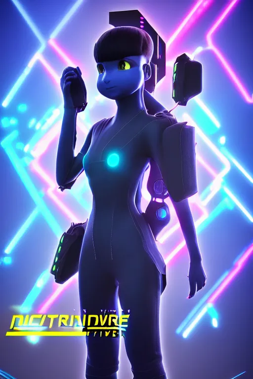 Image similar to high quality 3 d render sci - fi metaverse avatar! hybrid fighting, highly detailed, unreal engine cinematic smooth, in the style of detective pikachu & blade runner, hannah yata charlie immer, dark blue neon light, low angle, uhd 8 k, sharp focus