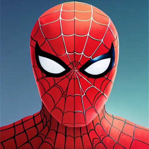 Image similar to face icon stylized minimalist spiderman, loftis, cory behance hd by jesper ejsing, by rhads, makoto shinkai and lois van baarle, ilya kuvshinov, rossdraws global illumination