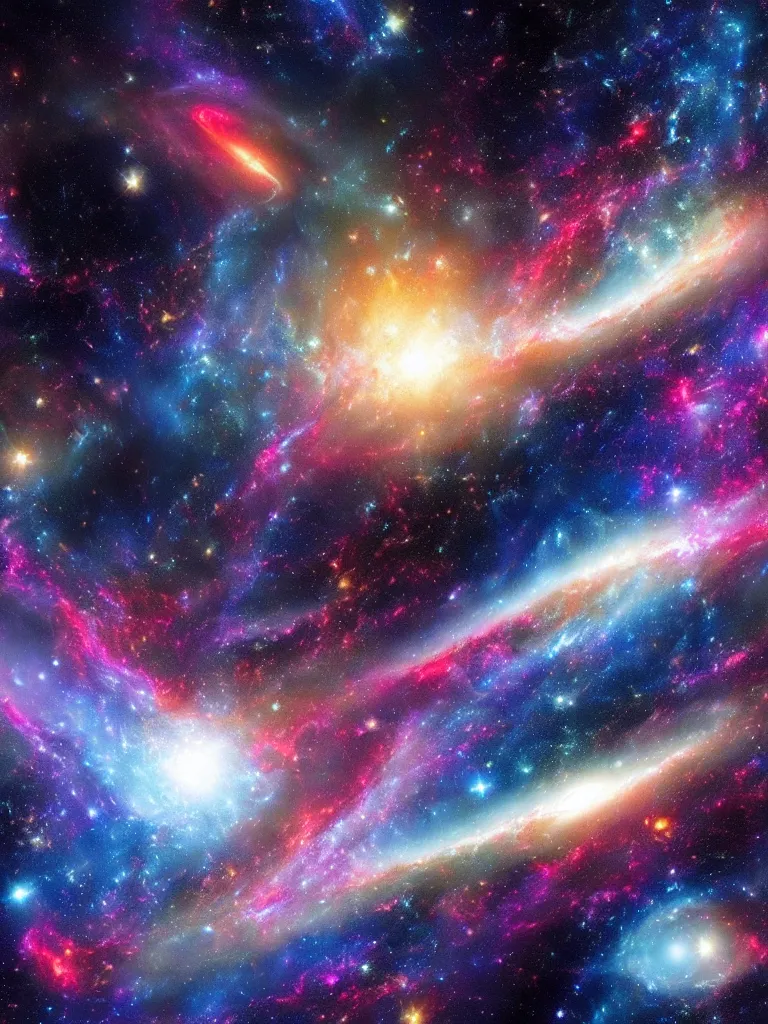 Image similar to celestial epic colorful deepspace image of galaxies, nasa photos, artstation