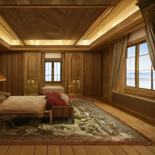 Image similar to An interior of room in style of Aeron Alfrey