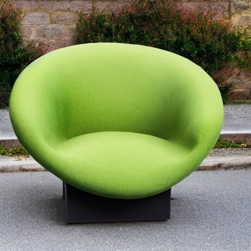 Image similar to an armchair in the shape of an avocado