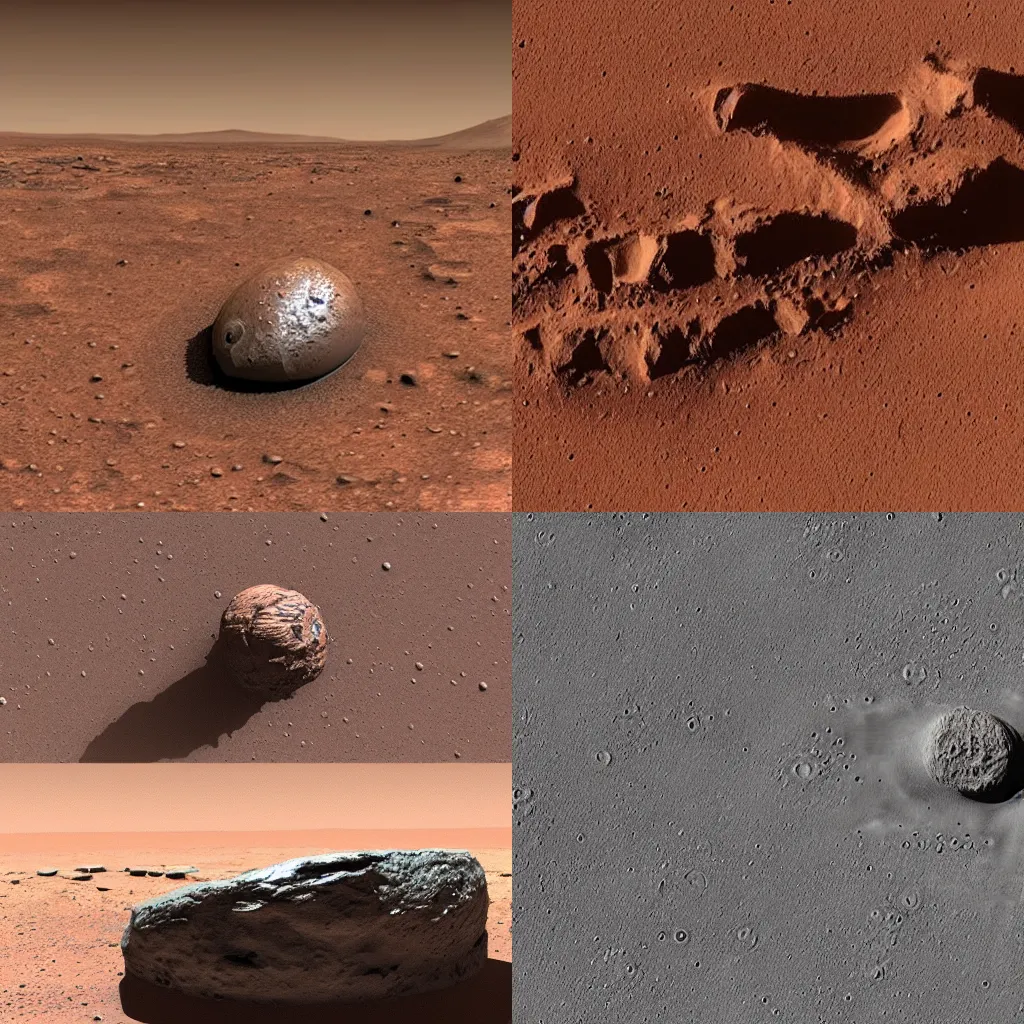 Prompt: a strange alien fossil discovered on Mars