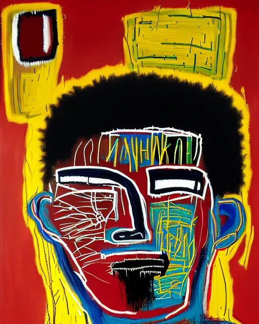 Image similar to A extremely highly detailed majestic hi-res beautiful immaculate head and shoulders award winning painting masterpiece of the face of a strong black african man by Jean-Michel Basquiat, 8k, high textures, hyper sharp, insanely detailed and intricate, super detailed, 8k HDR high quality