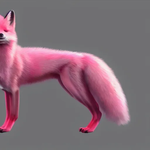 Image similar to pink fox, hyper realistic, 1 6 k, artstation,