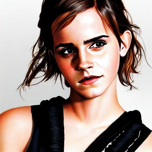 Prompt: emma watson by yuji moriguchi