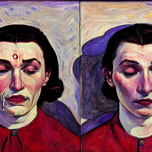 Prompt: faces of anxiet, xanax, painted by ferdinand hodler