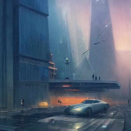 Image similar to futuristic pyramids, spires, chillwave, electronic billboards, tech noir, wet reflections, atmospheric, ambient, livia prima, greg rutkowski, edward hopper, pj crook