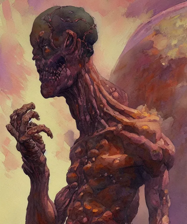 Prompt: a oil / watercolor painting full body character portrait of a rifts mind melter in the style of moebius in the style of frank frazetta trending on artstation deviantart pinterest detailed realistic hd 8 k high resolution