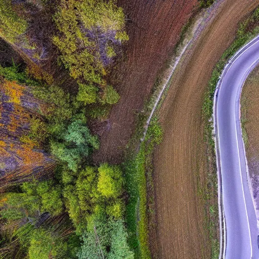 Image similar to drone fottage of an old abandoned road