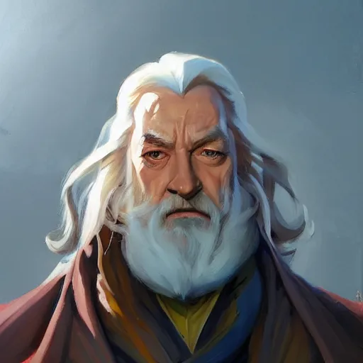 Image similar to greg manchess portrait painting of albus dumbledore as overwatch character, medium shot, asymmetrical, profile picture, organic painting, sunny day, matte painting, bold shapes, hard edges, street art, trending on artstation, by huang guangjian and gil elvgren and sachin teng